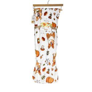 Autumn Paws NWT 60" x 70" SOFT Corgi Plush Throw Blanket Halloween Thanksgiving